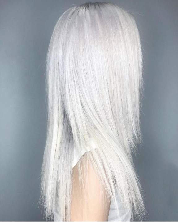 28 Granny Grey Hair Color Ideas — Icy Silver Blonde Hair Color