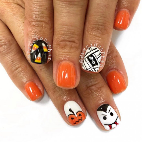 40 Halloween Nails in 2022 — Mix and Match Short Nails