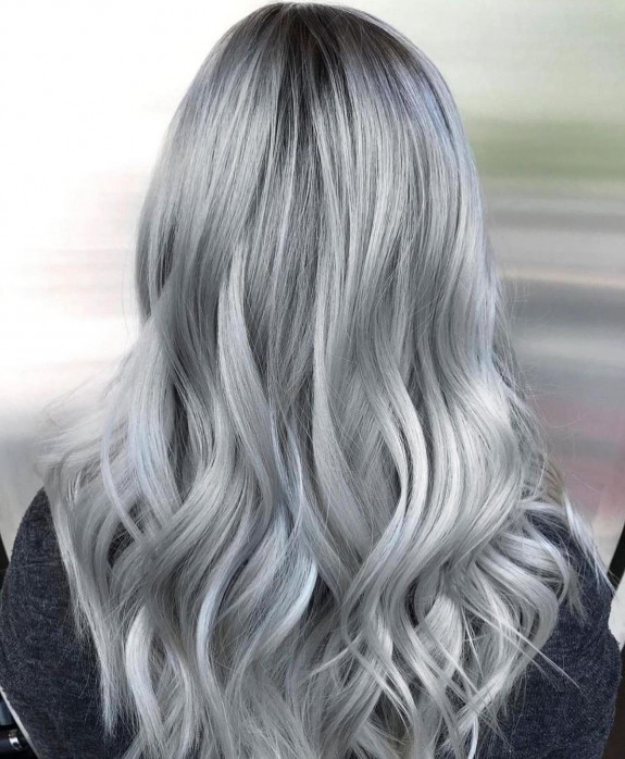 28 Granny Grey Hair Color Ideas — Smokey Silver Hair Color