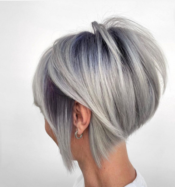 28 Granny Grey Hair Color Ideas — Dark Roots + Silver Hair Color