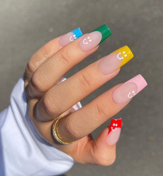 colored french tips, french tip nails short, french tip nails design, french tip nails with color, french tip acrylic nails, french tip nails coffin, french tip nails long, french tip nails 2022, french tip nails designs, french tip ideas 2022