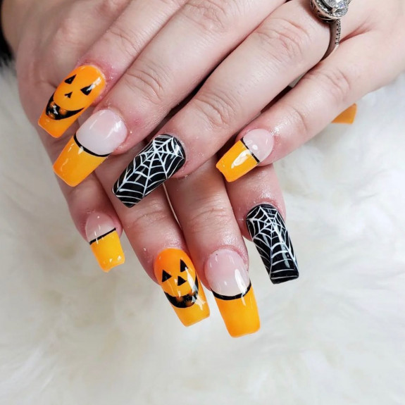 40 Halloween Nails in 2022 — Spooky Orange Polish Nails