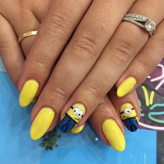 31 Cute Minion Nails — Simple Minion Yellow Nails