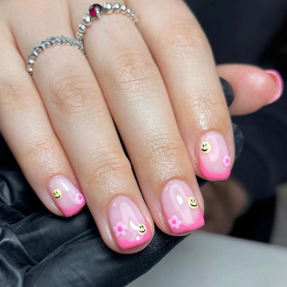 38 French Tip Nails For Summer 2022 — Funky Pink French Nails