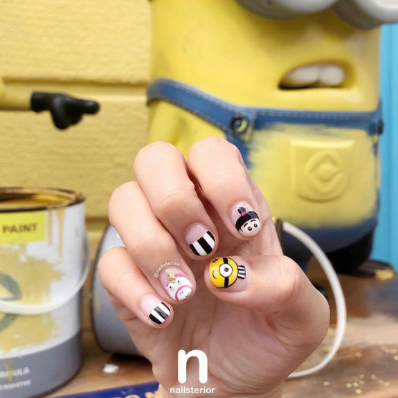 31 Cute Minion Nails — Minion, Agnes and Little Pony Nails