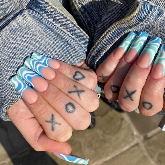 38 French Tip Nails For Summer 2022 — Blue Lagoon Vibes