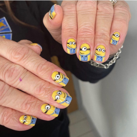 31 Cute Minion Nails — Short Nails