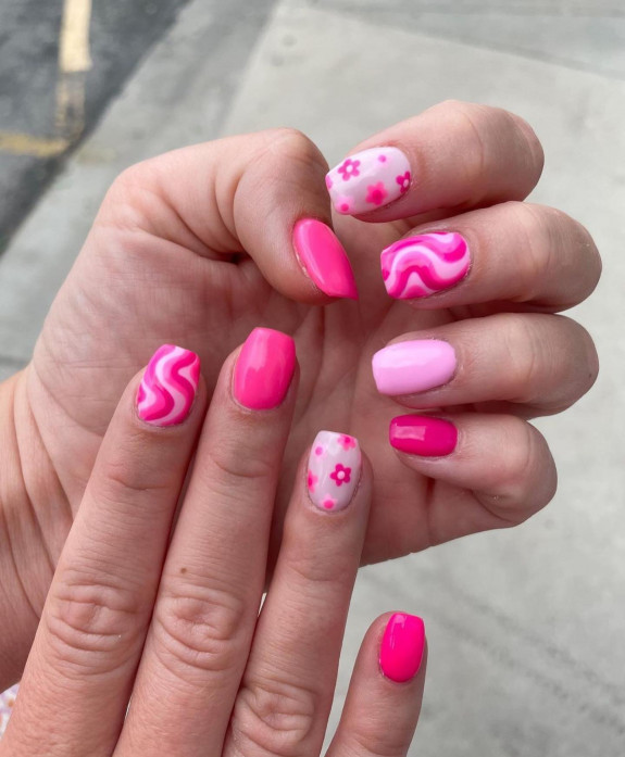 40 August Nail Designs — Shades of Pink Nails