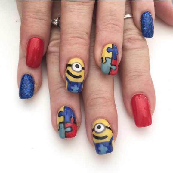 31 Cute Minion Nails — Puzzle & Minion Nails