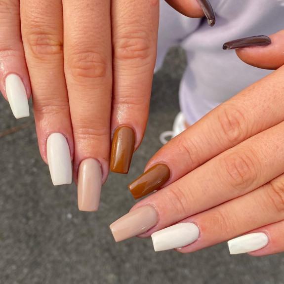 30 Stylish Fall Nail designs — Neutral and Brown Acrylic Nails