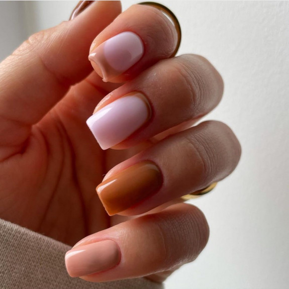 30 Stylish Fall Nail designs — Neutral Square Nails