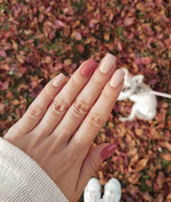 french tip nails, skittle fall nails, fall nail designs 2022, autumn fall nails, burgundy nails, green swirl nails, simple fall nail designs, fall leave nails, chocolate brown nails, autumn leave nails, fall nail designs short, mix and match fall designs, different color fall nails, fall 2022 nail trends