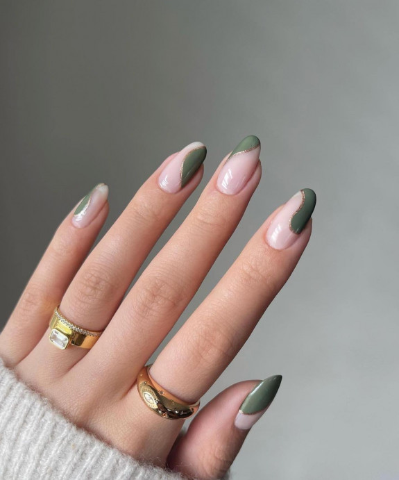 40 Trendy Fall Nails in 2022 — Green Herb Tone Nails