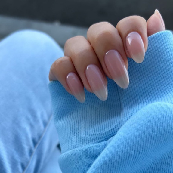 21 Glazed Donut Nails — Bare My Soul Sheer Almond Nails