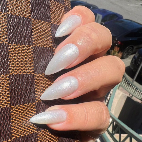 21 Glazed Donut Nails — Chrome Stiletto Nails