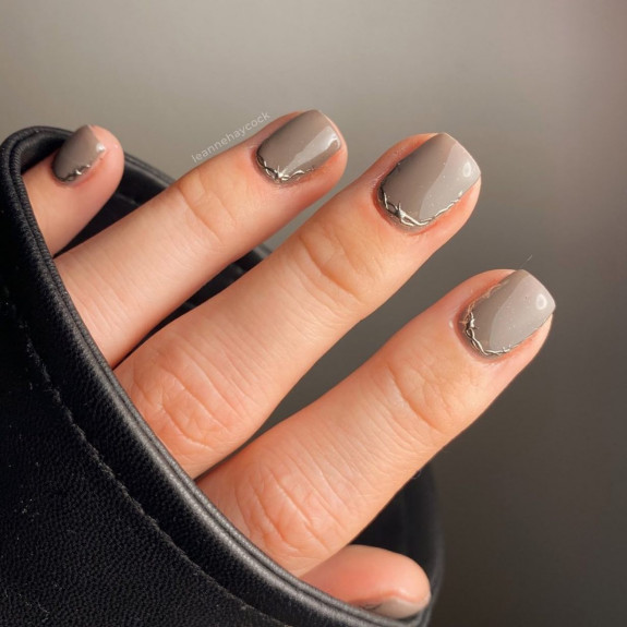 35 Gray Nail Designs For 2022 — Barbed Wire Cuff Gray Nails