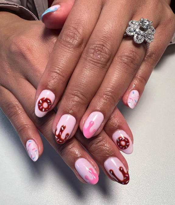 25 Donut Nail Art Designs — Donut Pink Nails