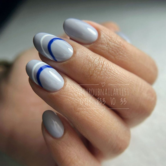 35 Gray Nail Designs For 2022 — Double French Gray Nails