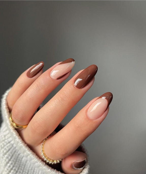 30 Stylish Fall Nail designs — Chocolate Mocha Nails