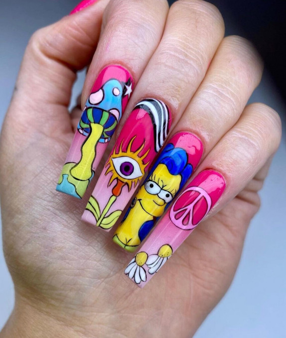 30 Mushroom Nail Designs — Hippie Tapered Square Nails