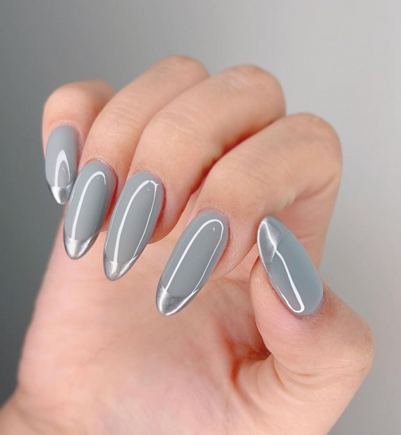 french tip grey nails, mix and match gray nails, gradient gray nails, acrylic grey nails, gray nails 2022, gray nail designs 2022, gray nail ideas 2022, gray nails winter, winter gray nails, light gray nails, dark gray nails, gray nails design