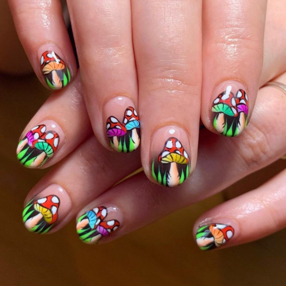 30 Mushroom Nail Designs — Mushroom Tip Nails