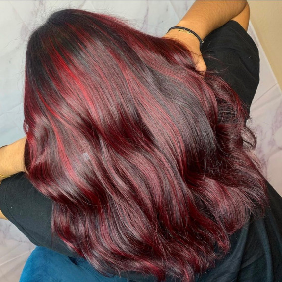 30 Black Cherry Hair Color Ideas — Cherry Long Hair