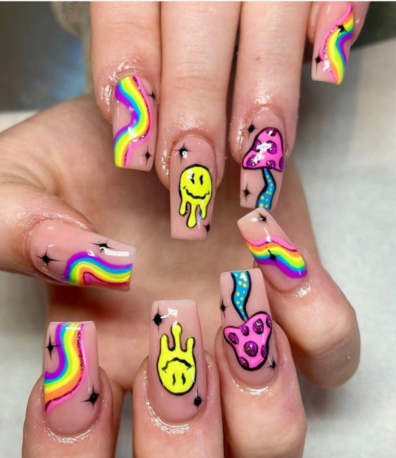 30 Mushroom Nail Designs — Hippie Swirl & Mushroom Nails