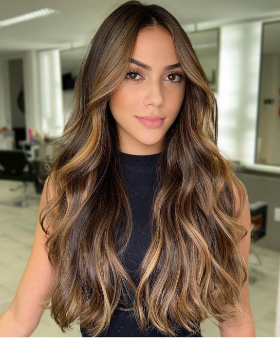 30 Brown Hair Color Ideas — Caramel Highlights