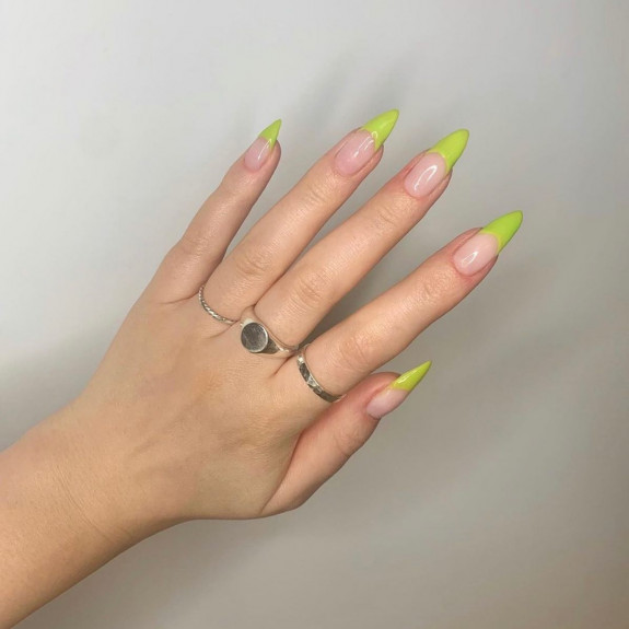 30 Lime Green Nail Ideas — Lime Green French Tip Nails