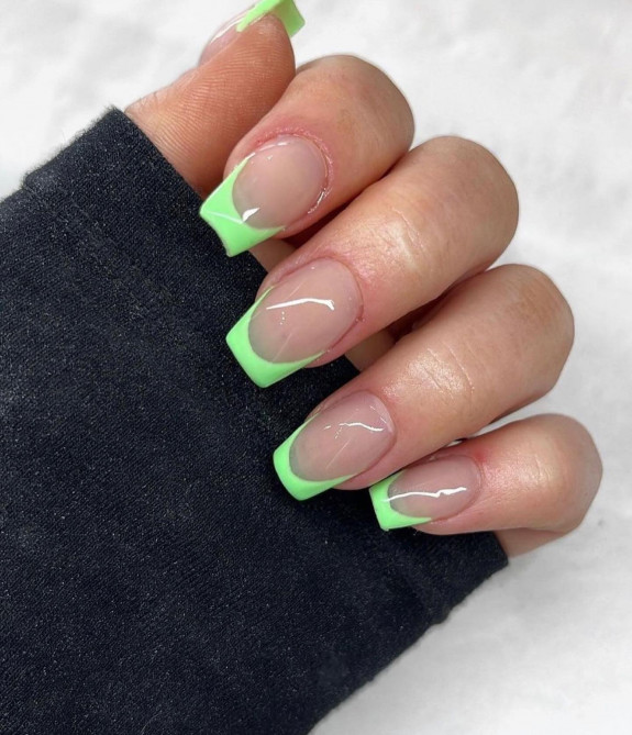 30 Lime Green Nail Ideas — Green Lime French Tip Nails