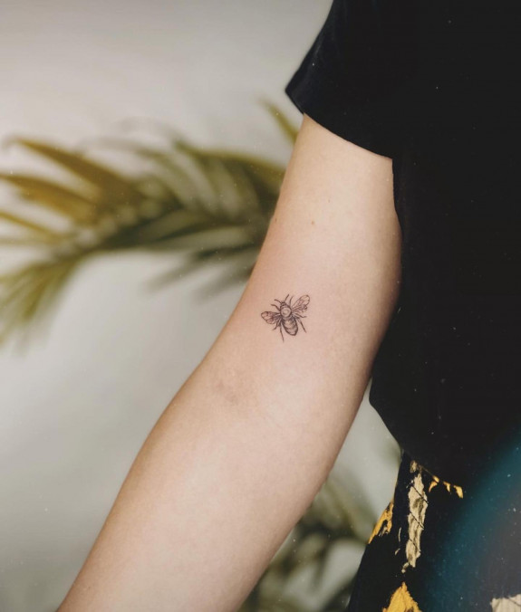 30 Small Tattoos Ideas — Bee Arm Tattoo