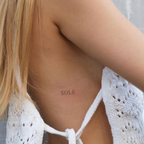 30 Small Tattoos Ideas — “Sole” Back Tattoo