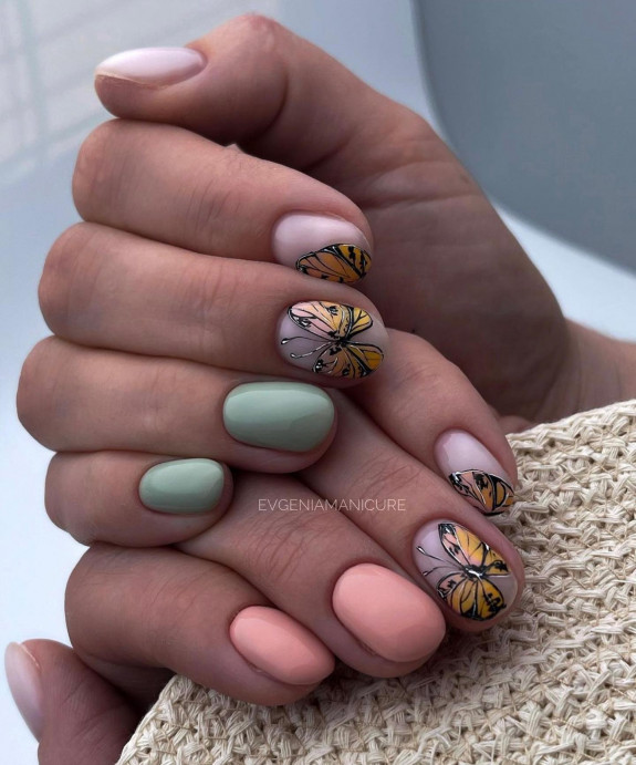 34 Cute Summer Nail Ideas — Butterfly Nails