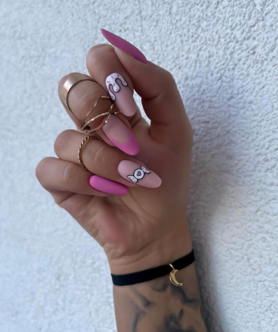 34 Cute Summer Nail Ideas — Drip and Candy Almond Nails