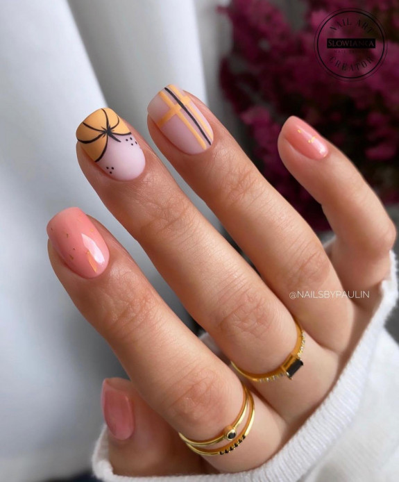 45 Earthy Autumn Nail Ideas — Pumpkin Tip + Neutral Nails