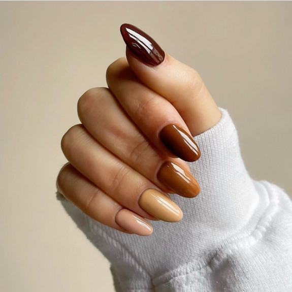 45 Earthy Autumn Nail Ideas — Shades of Brown Nails