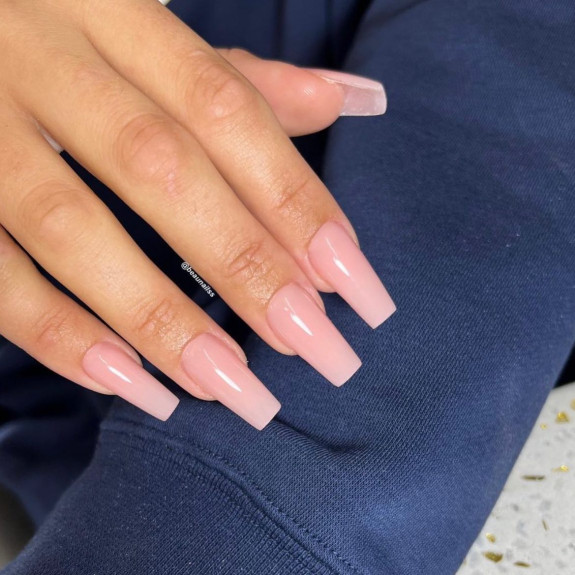 26 Plain Acrylic Nails in 2022 — Pink Nude Ballerina Nails