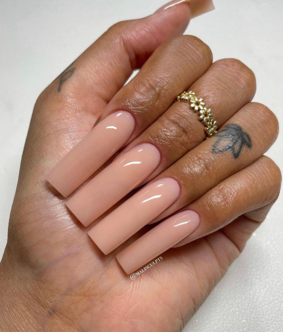 26 Plain Acrylic Nails in 2022 — Square Long Acrylic Nails