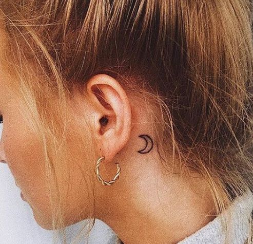 30 Small Tattoos Ideas — Crescent Moon Tattoo Behind Ear