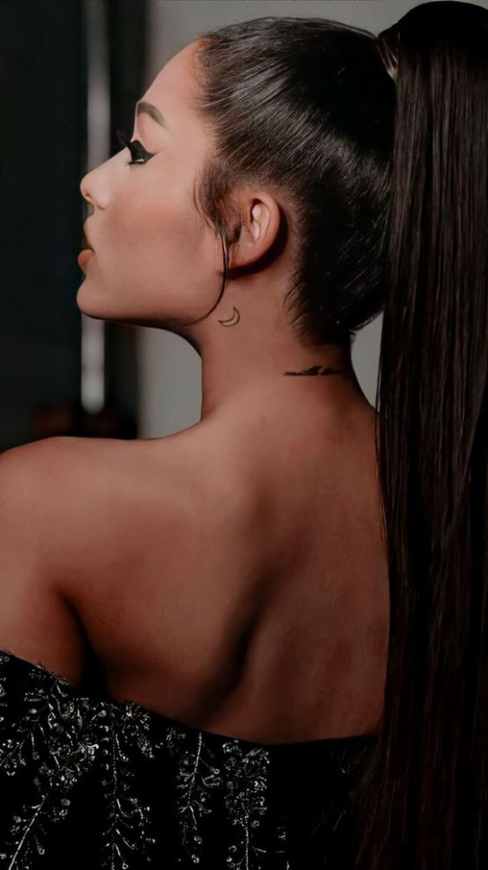 30 Small Tattoos Ideas — Crescent Moon Neck Tattoo