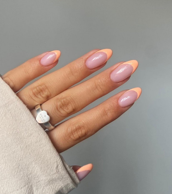 30 Cute Peach Nail Ideas — Peach French Tip Nails