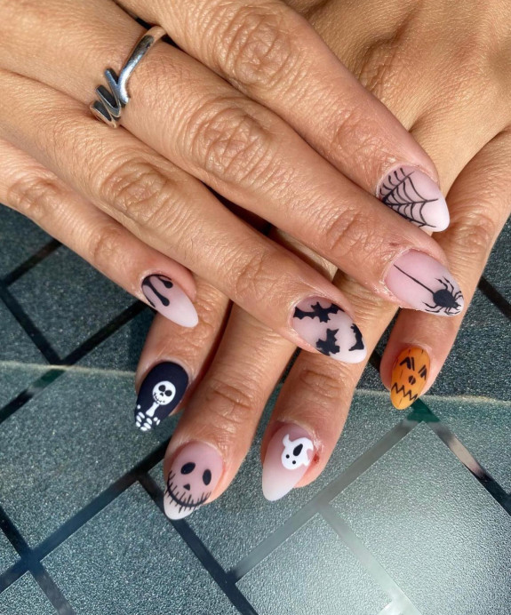 37 Cute Halloween Nails Ideas in 2022 — Halloween Matte Sheer Nails