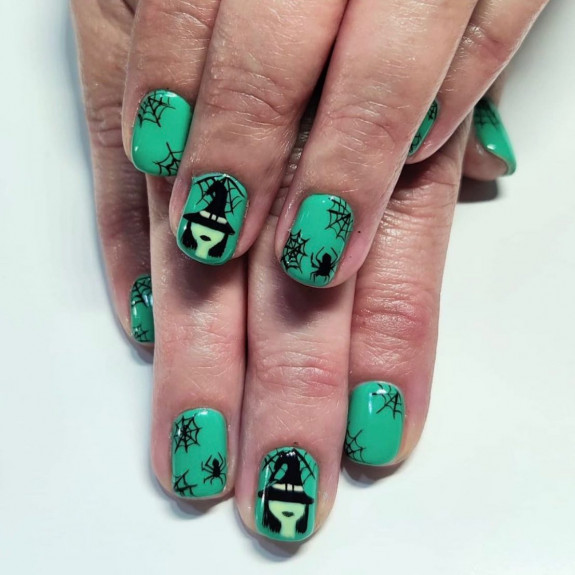 37 Cute Halloween Nails Ideas in 2022 — Witch Green Halloween Nails