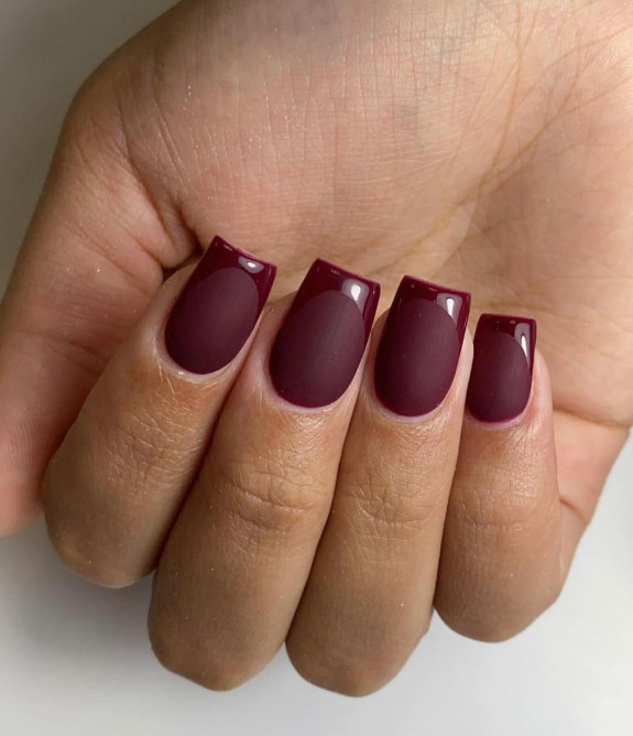 45 Gorgeous Burgundy Nails — Burgundy Matte Nails