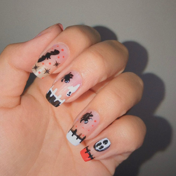 37 Cute Halloween Nails Ideas in 2022 — Halloween Square Round Nails