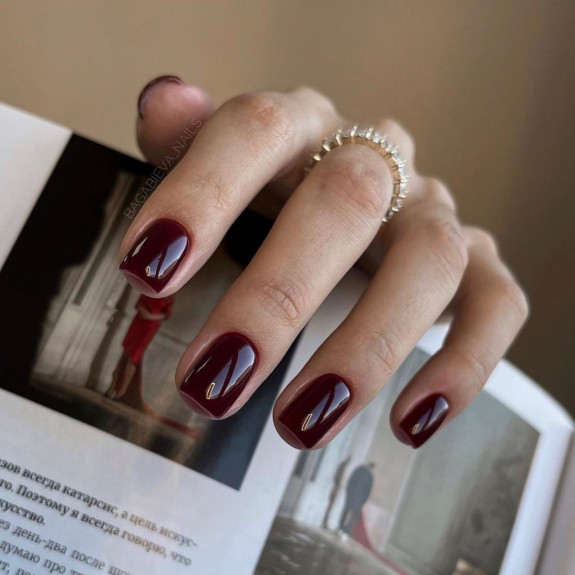 45 Gorgeous Burgundy Nails — Burgundy Square Nails