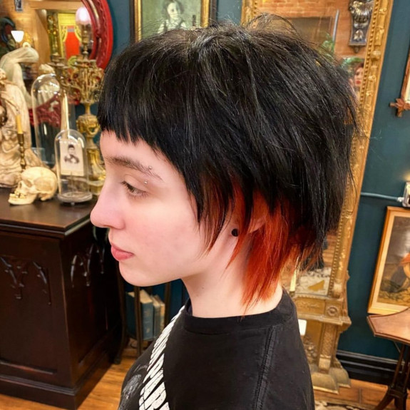 28 Trendy Bixie Haircut Ideas — Peek-a-Boo Orange Bixie Haircut
