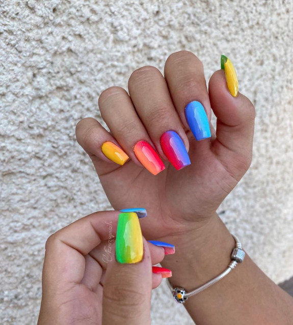 31 Cute September Nail Ideas — Colorful Ballerina Nails