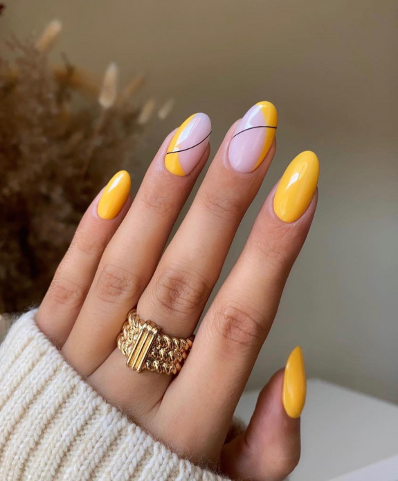 43 Late Summer Nails — Yellow Nails Art